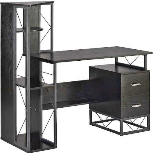 Safco 1002BB SOHO Storage Desk with Shelves, 29.75