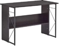 Safco 1005BB SOHO Computer Desk, 25 Capacity - Shelf, 39.50" W x 8" D Shelf Dimensions, 43.31" W x 21.69" D Top Dimensions, Black metal accents, Complements entire line of SOHO series for workspace cohesion, Textured laminate desk with metal accents for a sleek aesthetic in the home or office, Textured Black Laminate Color, UPC 760771512019 (1005BB 1005-BB 1005 BB SAFCO1005BB SAFCO-1005-BB SAFCO 1005 BB) 
