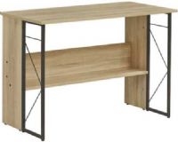 Safco 1005BN SOHO Computer Desk, 25 Capacity - Shelf, 39.50" W x 8" D Shelf Dimensions, 43.31" W x 21.69" D Top Dimensions, Black metal accents, Complements entire line of SOHO series for workspace cohesion, Textured laminate desk with metal accents for a sleek aesthetic in the home or office, Textured Natural Laminate Color, UPC 760771512033 (1005BN 1005-BN 1005 BN SAFCO1005BN SAFCO-1005-BN SAFCO 1005 BN) 