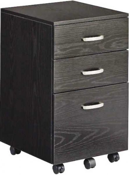 Safco 1008BB Soho Mobile Filing Cabinet, 51 Lbs Capacity - Weight, 3 Drawer - Box/Box/File, Mobile - non-locking Pedestal, Complements 1005 Computer Desk, Black metal accents, Textured Black Laminate, UPC 760771511876 (1008BB 1008-BB 1008 BB SAFCO1008BB SAFCO-1008-BB SAFCO 1008 BB)