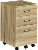 Safco 1008BN Soho Mobile Filing Cabinet, 51 Lbs Capacity - Weight, 3 Drawer - Box/Box/File, Mobile - non-locking Pedestal, Complements 1005 Computer Desk, Black metal accents, Textured Natural Laminate, UPC 760771511890 (1008BN 1008-BN 1008 BN SAFCO1008BN SAFCO-1008-BN SAFCO 1008 BN) 