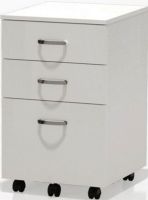 Safco 1008WW Soho Mobile Filing Cabinet, 51 Lbs Capacity - Weight, 3 Drawer - Box/Box/File, Mobile - non-locking Pedestal, Complements 1005 Computer Desk, White metal accents, Textured White Laminate, UPC 760771511890 (1008WW 1008-WW 1008 WW SAFCO1008WW SAFCO-1008-WW SAFCO 1008 WW) 