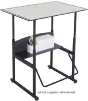 Safco 1208GR AlphaBetter Writing Desk with Lower Shelf and  without Book Box, Standard Product Type, Metal Frame Material, Left-handed; Right-handed Handedness, 3rd; 4th; 5th; 6th; 7th; 8th; 9th; 10th; 11th; 12th School Grade Level, 33lbs Weight Capacity, 15" Overall Depth - Front to Back Book Box, 20" H x 36" W x 28" W x 15" D x 15" D Overall Desk, Gray top  / Black frame Finish, UPC 073555120837 (1208GR 1207-GR 1207 GR SAFCO1208GR SAFCO-1208GR SAFCO 1208GR) 