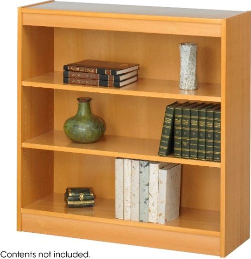 Safco 1502LO Square-Edge Veneer Bookcase - 3-Shelf, Standard shelves hold up to 100 lbs, All cases are 36