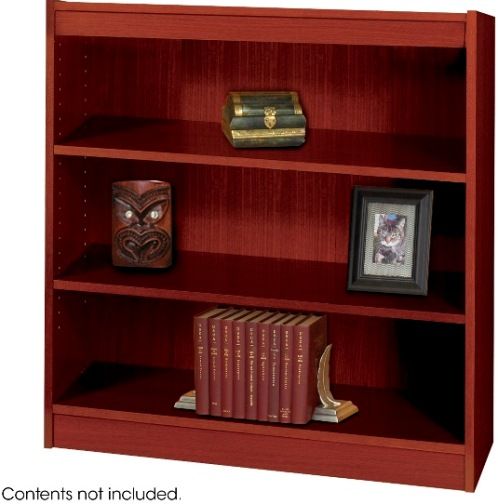 Safco 150MH Square-Edge Veneer Bookcase - 3-Shelf, Standard shelves hold up to 100 lbs, All cases are 36