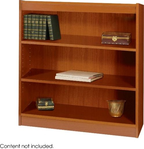Safco 150MO Square-Edge Veneer Bookcase - 3-Shelf, Standard shelves hold up to 100 lbs, All cases are 36