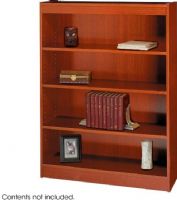 Safco 1503CY  Square-Edge Veneer Bookcase - 4-Shelf, Standard shelves hold up to 100 lbs, All cases are 36" W by 12" D, 11.75" deep shelves that adjust in 1.25" increments, Easy assembly with quick-lock fasteners, 36" W x 12" D x 48" H, Cherry Color, UPC 073555150346 (1503CY 1503-CY 1503 CY SAFCO1503CY SAFCO-1503CY SAFCO 1503CY) 