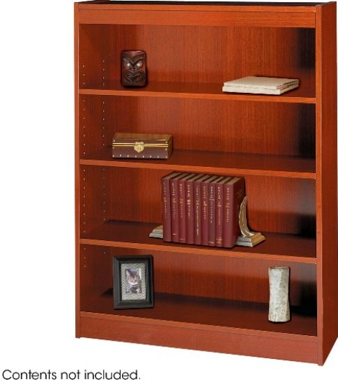 Safco 1503CY  Square-Edge Veneer Bookcase - 4-Shelf, Standard shelves hold up to 100 lbs, All cases are 36