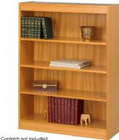 Safco 1503LO  Square-Edge Veneer Bookcase - 4-Shelf, Standard shelves hold up to 100 lbs, All cases are 36" W by 12" D, 11.75" deep shelves that adjust in 1.25" increments, Easy assembly with quick-lock fasteners, 36" W x 12" D x 48" H, Light Oak Color, UPC 073555150339 (1503LO 1503-LO 1503 LO SAFCO1503LO SAFCO-1503LO SAFCO 1503LO) 