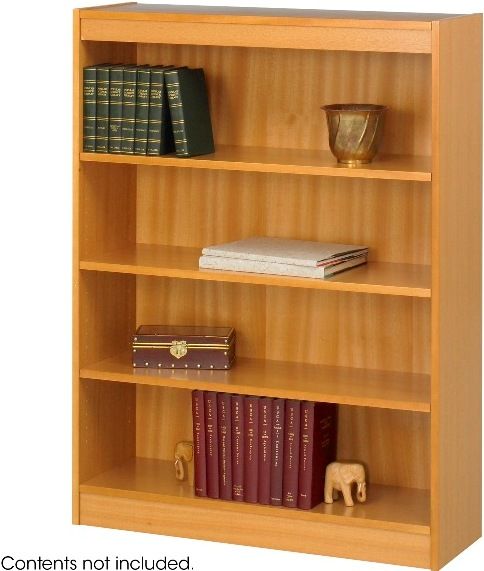 Safco 1503LO  Square-Edge Veneer Bookcase - 4-Shelf, Standard shelves hold up to 100 lbs, All cases are 36