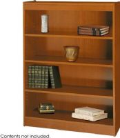 Safco 1503MO  Square-Edge Veneer Bookcase - 4-Shelf, Standard shelves hold up to 100 lbs, All cases are 36" W by 12" D, 11.75" deep shelves that adjust in 1.25" increments, Easy assembly with quick-lock fasteners, 36" W x 12" D x 48" H, Medium Oak  Color, UPC 073555150308 (1503MO 1503-MO 1503 MO SAFCO1503MO SAFCO-1503MO SAFCO 1503MO) 