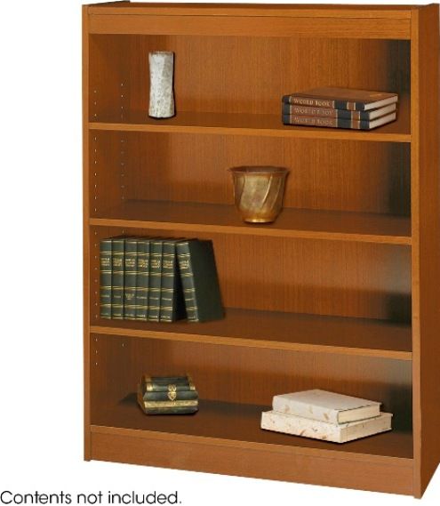 Safco 1503MO  Square-Edge Veneer Bookcase - 4-Shelf, Standard shelves hold up to 100 lbs, All cases are 36