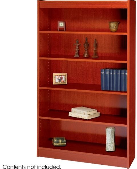 Safco 1504CY Square-Edge Veneer Bookcase, 5 Shelves, 1.25