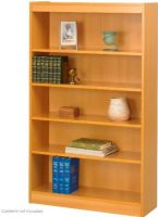 Safco 1504LO Square-Edge Veneer Bookcase, 5 Shelves, 1.25" Shelf adjust, Laminate Shelf Material, 100 Lbs Shelf Weight Capacity, Solid shelves are adjustable, Each shelf supports up to 100 lbs, 60" H x 36" W x 12" D, Light Oak Finish, UPC 073555150438 (1504LO 1504-LO 1504 LO SAFCO1504LO SAFCO-1504LO SAFCO 1504LO) 