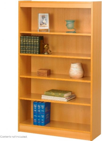 Safco 1504LO Square-Edge Veneer Bookcase, 5 Shelves, 1.25