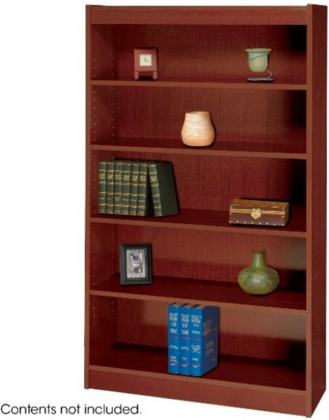 Safco 1504MH Square-Edge Veneer Bookcase, 5 Shelves, 1.25