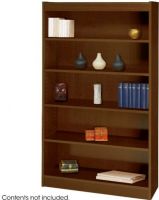 Safco 1504WL Square-Edge Veneer Bookcase, 5 Shelves, 1.25" Shelf adjust, Laminate Shelf Material, 100 Lbs Shelf Weight Capacity, Solid shelves are adjustable, Each shelf supports up to 100 lbs, 60" H x 36" W x 12" D, Walnut Finish, UPC 073555150414 (1504WL 1504-WL 1504 WL SAFCO1504WL SAFCO-1504WL SAFCO 1504WL) 