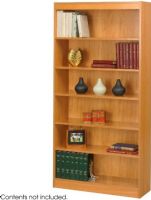 Safco 1505LO Square-Edge Veneer Bookcase, 3/4" Material Thickness, 6 Shelf Quantity, Particle Board, Wood Veneer Materials, Standard shelves hold up to 100 lbs, All cases are 36-inch W by 12-inch D, 11.75" deep shelves that adjust in 1.25" increments, Light Oak Finish, UPC 073555150537 (1505LO 1505-LO 1505 LO SAFCO1505LO SAFCO-1505LO SAFCO 1505LO) 