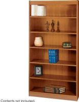 Safco 1505MO Square-Edge Veneer Bookcase, 3/4" Material Thickness, 6 Shelf Quantity, Particle Board, Wood Veneer Materials, Standard shelves hold up to 100 lbs, All cases are 36-inch W by 12-inch D, 11.75" deep shelves that adjust in 1.25" increments, Medium Oak Finish, UPC 073555150506 (1505MO 1505-MO 1505 MO SAFCO1505MO SAFCO-1505MO SAFCO 1505MO) 