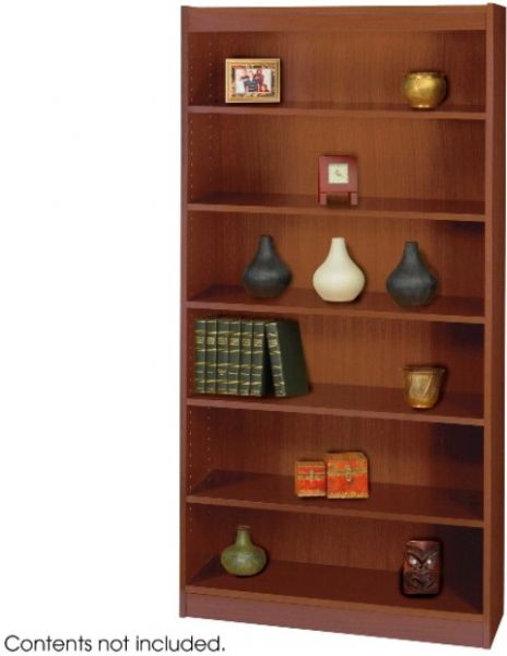 Safco 1505WL Square-Edge Veneer Bookcase, 3/4