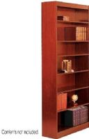 Safco 1506CY Square-Edge Veneer Bookcase, 7-Shelf, Standard shelves hold up to 100 lbs, All cases are 36" W by 12" D, 0.75" Shelf thickness, 11.75" deep shelves that adjust in 1.25" increments, Shelf count includes bottom of bookcase, Cherry Finish,  UPC 073555150643 (1506CY 1506-CY 1506 CY SAFCO1506CY SAFCO-1506CY SAFCO 1506CY) 