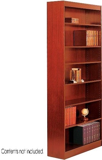 Safco 1506CY Square-Edge Veneer Bookcase, 7-Shelf, Standard shelves hold up to 100 lbs, All cases are 36