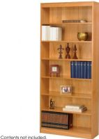 Safco 1506LO Square-Edge Veneer Bookcase, 7-Shelf, Standard shelves hold up to 100 lbs, All cases are 36" W by 12" D, 0.75" Shelf thickness, 11.75" deep shelves that adjust in 1.25" increments, Shelf count includes bottom of bookcase, Light Oak Finish,  UPC 073555150636 (1506LO 1506-LO 1506 LO SAFCO1506LO SAFCO-1506LO SAFCO 1506LO) 