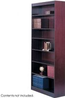 Safco 1506MH Square-Edge Veneer Bookcase, 7-Shelf, Standard shelves hold up to 100 lbs, All cases are 36" W by 12" D, 0.75" Shelf thickness, 11.75" deep shelves that adjust in 1.25" increments, Shelf count includes bottom of bookcase, Mahogany Finish,  UPC 073555150629 (1506MH 1506-MH 1506 MH SAFCO1506MH SAFCO-1506MH SAFCO 1506MH) 