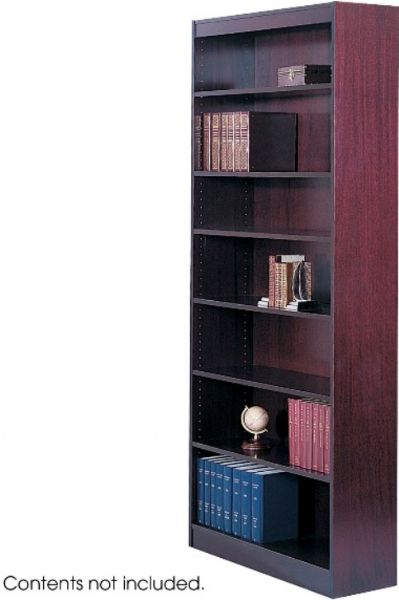 Safco 1506MH Square-Edge Veneer Bookcase, 7-Shelf, Standard shelves hold up to 100 lbs, All cases are 36