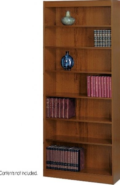 Safco 1506WL Square-Edge Veneer Bookcase, 7-Shelf, Standard shelves hold up to 100 lbs, All cases are 36