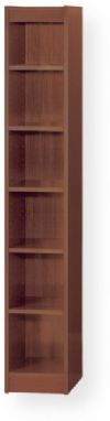 Safco 1511WL Veneer Baby Bookcase, 6 Shelves, 11.75" D Shelf, 0.75'' Shelf thickness, 1.25'' Shelf adjust, Shelves are adjustable, Each shelf supports up to 100 lbs, Shelves and sides for strength and durability, 72" H x 12" W x 12" D Overall, UPC 073555151114, Walnut Color (1511WL 1511-WL 1511 WL SAFCO1511WL SAFCO-1511WL SAFCO 1511WL) 