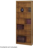 Safco 1516CY Veneer Baby Bookcase, 1/8" back panel, 3/4" Material Thickness, 7 Shelf Quantity, 100 lbs - evenly distributed Capacity - Shelf, Shelves are 11.75" deep and adjust in 1.25" increments, Particle Board, Wood Veneer Materials, Standard shelves hold up to 100 lbs, Cherry Finish, UPC 073555151640 (1516CY 1516-CY 1516 CY SAFCO1516CY SAFCO-1516CY SAFCO 1516CY) 