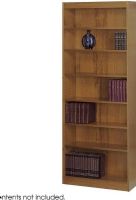 Safco 1516MO Veneer Baby Bookcase, 1/8" back panel, 3/4" Material Thickness, 7 Shelf Quantity, 100 lbs - evenly distributed Capacity - Shelf, Shelves are 11.75" deep and adjust in 1.25" increments, Particle Board, Wood Veneer Materials, Standard shelves hold up to 100 lbs, Medium Oak Color, UPC 073555151602 (1516MO 1516-MO 1516 MO SAFCO1516MO SAFCO-1516MO SAFCO 1516MO) 