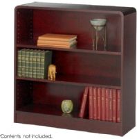 Safco 1522MH Radius-Edge Veneer Bookcase, 100 lbs. shelf capacity, Practical and easy assembly, 3/4" Material Thickness, 1.25" Shelf Adjustability, 2 Shelf Quantity, 100 lbs. Capacity - Shelf, Particle Board, Wood Veneer Materials, 36" W x 12" D x 30" H Dimensions, Mahogany Color, UPC 073555152210 (1522MH 1522-MH 1522 MH SAFCO1522MH SAFCO-1522MH SAFCO 1522MH) 