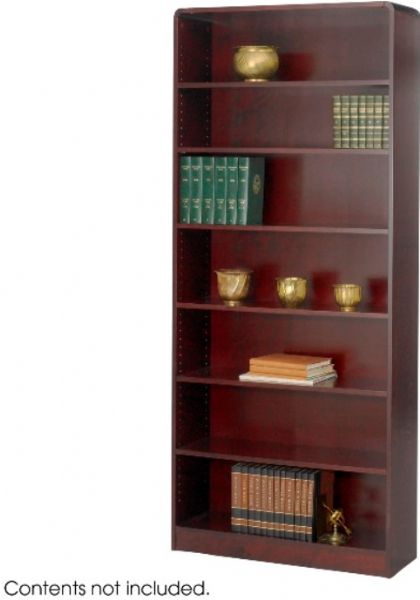 Safco 1526MH Radius-Edge Veneer Bookcase - 7-Shelf, Standard shelves hold up to 100 lbs, All cases are 36