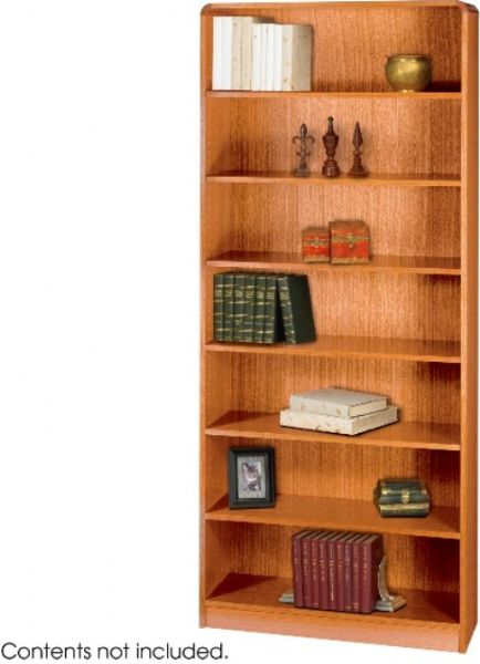 Safco 1526MO Radius-Edge Veneer Bookcase - 7-Shelf, Standard shelves hold up to 100 lbs, All cases are 36