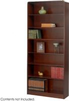 Safco 1526WL Radius-Edge Veneer Bookcase - 7-Shelf, Standard shelves hold up to 100 lbs, All cases are 36" W x 12" D, Quick-lock fasteners for easy assembly, Shelf count includes bottom of bookcase, Tools Required, UPSable, Assembly Required, 3/4" veneered particle board shelves are 11.75" deep and adjust in 1.25" increments, UPC 073555152616 (1526WL 1526-WL 1526 WL SAFCO1526WL SAFCO-1526WL SAFCO 1526WL)  