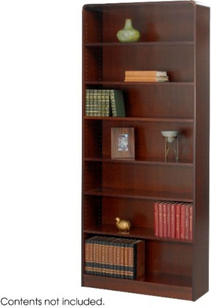 Safco 1526WL Radius-Edge Veneer Bookcase - 7-Shelf, Standard shelves hold up to 100 lbs, All cases are 36