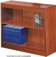 Safco 1551CY Reinforced Square-Edge Veneer Bookcase, 3/4" Material Thickness, 1.25" Shelf Adjustability, 2 Shelf Quantity, 150 lbs Capacity - Shelf, 36" W x 12" D x 30" H Finished Product Dimensions, Cherry Finish, UPC 073555155143 (1551CY 1551-CY 1551 CY SAFCO1551CY SAFCO-1551CY SAFCO 1551CY) 
