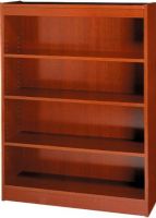 SAFCO 1553CY 4-Shelf Reinforced Square-Edge Veneer Bookcase Cherry  Assembly Required: Yes. Dimensions: 36"w x 12"d x 48"h. Weight: 70 lbs.UPC: 0073555155341. (SAFCO1553CY) 
