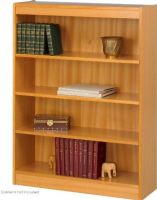 Safco 1553LO Reinforced Square-Edge Veneer Bookcase, Standard shelves hold 150 lbs, All cases are 36" W by 12" D, 11.75" deep shelves that adjust in 1.25" increments, 4 Shelf Quantity, Particle Board, Wood Veneer Materials, Easy assembly with quick-lock fasteners, Light Oak Color, UPC 073555155334 (1553LO 1553-LO 1553 LO SAFCO1553LO SAFCO-1553LO SAFCO 1553LO) 