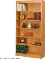 Safco 1555LO Reinforced Square-Edge Veneer Bookcase, 6 Shelf Quantity, Steel reinforced shelves support up to 150 lbs, Particle Board, Wood Veneer Materials, 11.75" deep shelves that adjust in 1.25" increments, Easy assembly with quick-lock fasteners, 36" W x 12" D x 30" H,  Light Oak Finish, UPC 073555155532 (1555LO 1555-LO 1555 LO SAFCO1555LO SAFCO-1555LO SAFCO 1555LO) 
