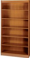 Safco 1555MO Reinforced Square-Edge Veneer Bookcase, 6 Shelf Quantity, Steel reinforced shelves support up to 150 lbs, Particle Board, Wood Veneer Materials, 11.75" deep shelves that adjust in 1.25" increments, Easy assembly with quick-lock fasteners, 36" W x 12" D x 30" H, Medium Oak Finish, UPC 073555155525 (1555MO 1555-MO 1555 MO SAFCO1555MO SAFCO-1555MO SAFCO 1555MO)  