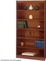 Safco 1555WL Reinforced Square-Edge Veneer Bookcase, 6 Shelf Quantity, Steel reinforced shelves support up to 150 lbs, Particle Board, Wood Veneer Materials, 11.75" deep shelves that adjust in 1.25" increments, Easy assembly with quick-lock fasteners, 36" W x 12" D x 30" H, Walnut Finish, UPC 073555155518 (1555WL 1555-WL 1555 WL SAFCO1555WL SAFCO-1555WL SAFCO 1555WL)  