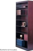 Safco 1556MH Reinforced Square-Edge Veneer Bookcase, 7 Shelf Quantity, Steel reinforced shelves support up to 150 lbs, All cases are 36"W x 12" D, 11.75" deep shelves that adjust in 1.25" increments, Shelf count includes bottom of bookcase, Mahogany Finish, 36" W x 12" D x 30" H,  UPC 073555155624 (1556MH SAFCO1556MH SAFCO-1556MH SAFCO 1556MH) 
