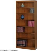 Safco 1556WL Reinforced Square-Edge Veneer Bookcase, 7 Shelf Quantity, Steel reinforced shelves support up to 150 lbs, All cases are 36"W x 12" D, 11.75" deep shelves that adjust in 1.25" increments, Shelf count includes bottom of bookcase, Walnut Finish, 36" W x 12" D x 30" H, UPC 073555155617 (1556WL 1556-WL 1556 WL SAFCO1556WL SAFCO-1556WL SAFCO 1556WL) 