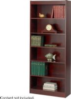 Safco 1563MH Reinforced Baby Veneer Bookcase, 6-Shelf, Steel reinforced shelves support up to 150 lbs, Offered in three widths and two heights, Shelves are 11.75" deep and adjust in 1.25" increments, Shelf count includes bottomof bookcase, Mahogany Finish, UPC 073555156324 (1563MH 1563-MH 1563 MH SAFCO1563MH SAFCO-1563MH SAFCO 1563MH) 