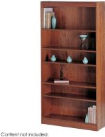 Safco 1563MO Reinforced Baby Veneer Bookcase, 6-Shelf, Steel reinforced shelves support up to 150 lbs, Offered in three widths and two heights, Shelves are 11.75" deep and adjust in 1.25" increments, Shelf count includes bottomof bookcase, Medium Oak Finish, UPC 073555156300 (1563MO 1563-MO 1563 MO SAFCO1563MO SAFCO-1563MO SAFCO 1563MO) 