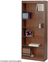 Safco 1563WL Reinforced Baby Veneer Bookcase, 6-Shelf, Steel reinforced shelves support up to 150 lbs, Offered in three widths and two heights, Shelves are 11.75" deep and adjust in 1.25" increments, Shelf count includes bottomof bookcase, Walnut Finish, UPC 073555156317 (1563WL 1563-WL 1563 WL SAFCO1563WL SAFCO-1563WL SAFCO 1563WL) 