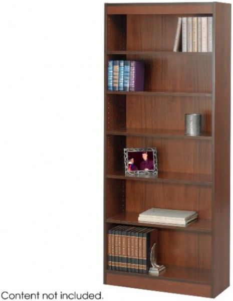 Safco 1563WL Reinforced Baby Veneer Bookcase, 6-Shelf, Steel reinforced shelves support up to 150 lbs, Offered in three widths and two heights, Shelves are 11.75